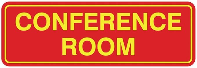 Standard Conference Room Sign - Red/Yellow - Medium 2 Pack