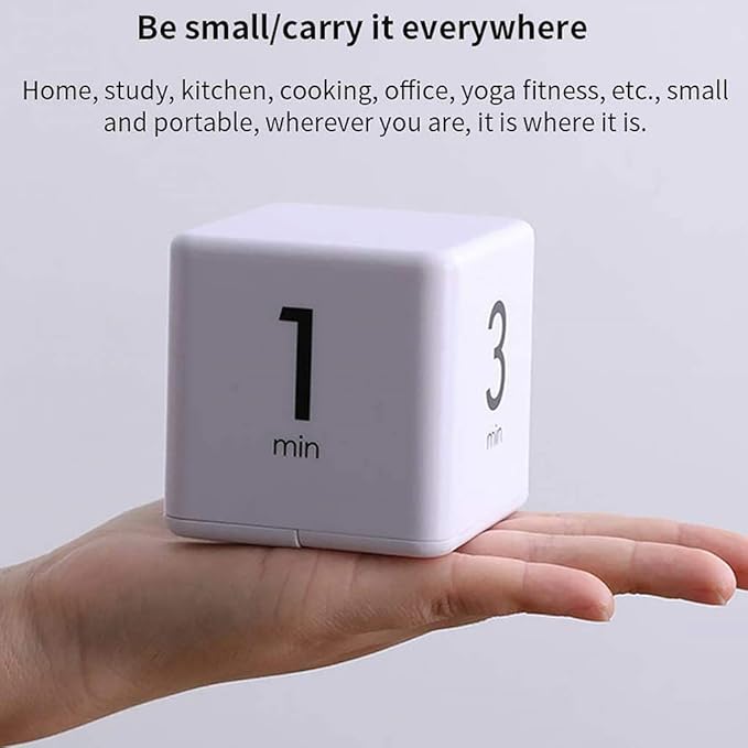 JOYIT Cube Timer - 1, 3, 5 & 10 Min Countdown, Kitchen & Outdoor Timer
