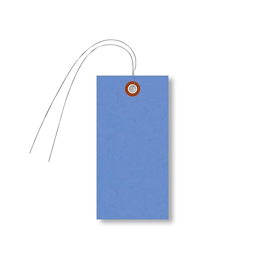 SmartSign Blue Tyvek Shipping Tags with Wire, Size #5 | 4 3/4" x 2 3/8", Pack of 1000, Made in USA
