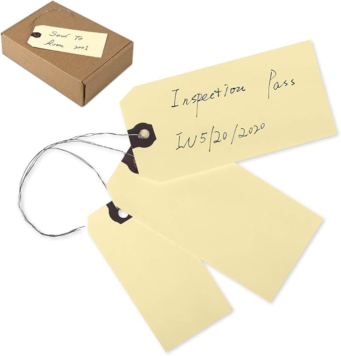 INNOVART Shipping Tags Double Wired 6 1/4" x 3 1/8", Manila Wire Tags With Reinforced Eyelet, Case of 100