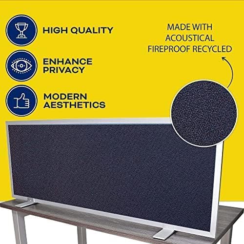 OBEX Acoustical Free Standing Privacy Screen, Cubicle Accessories Desk Privacy Panel, Desk Dividers for Office, Office Furniture Partitions Portable Sound Proof Dividers, 24" x 30", Slate