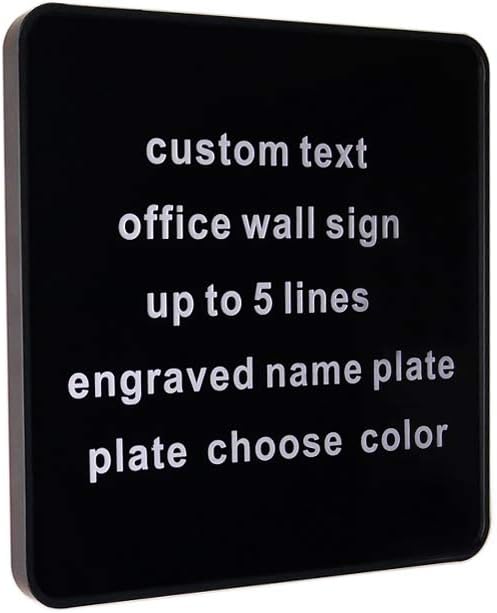 Custom Engraved Door Suite Wall Sign | Office Sign | Personalized Wall Plaque | Business Doctor Law Firm Home Office Cafe Shop | Up to 5 Text Lines Adhesive Backed or Simple Keyhole Mounti (6" x 6")