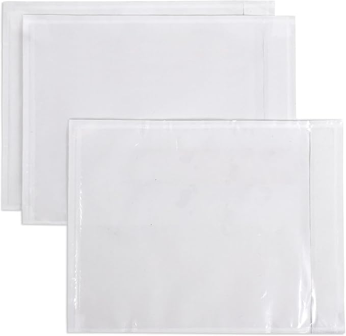 iMailer - 10 PCS 7.5"x5.5" Packing List Pouch- Clear Plastic Envelopes with Self-Adhesive Seal for Packing Slips and Invoices