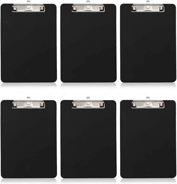 6 Pack Clipboards Bulk with Pen Holder,Thickened Nursing Clip Boards 8.5x11 Heavy Duty,A4 Letter Size,Hanging Clipboards for Women Kids Teacher, School Office Home Work (Black)