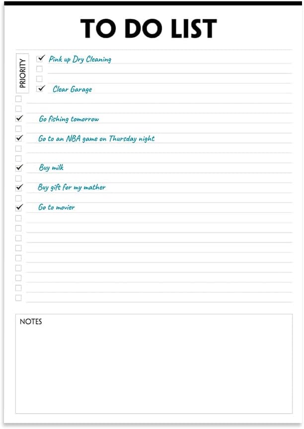 Nokingo (3 Packs) To Do List Notepad - 50 Sheets/Pad, Total 150 Sheets, To Do List Pad with Check List Organizing, Tear Off, Simple Script, College Ruled To Do Planner for Daily Task, 8.5"x11"