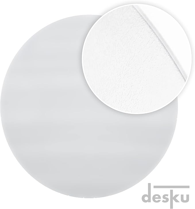 DESKU - Circle Gaming Chair Mat, Computer and Office Chair Mat for Hard Floors, Clear, 46 Inches, Made in The USA