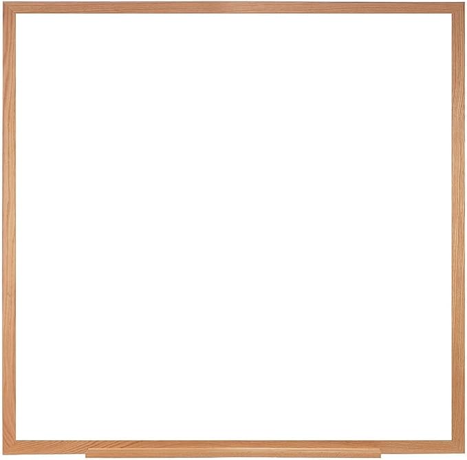 Ghent 4 x 4 Porcelain Magnetic Whiteboard, Wood Frame, 1 Marker, 1 Eraser, Made in the USA (M1W-44-4)