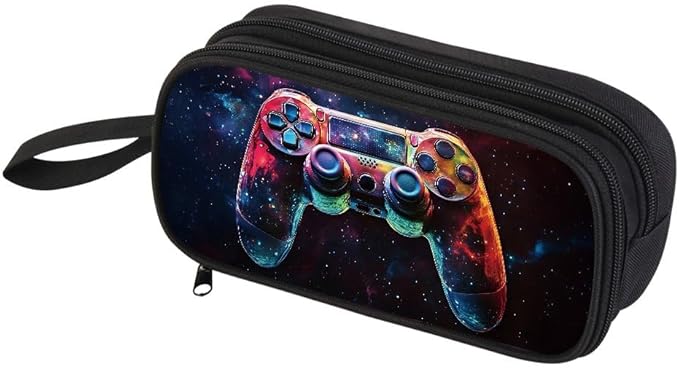HiGaits Pencil Case for Boys,Multi-Slot Large Capacity Pencil Pouch with Soft Zipper, Durable Pen Box Game Controller