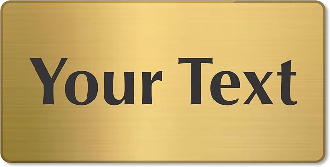 SmartSign Custom Brass Sign - 2" x 4", 40 mil REAL Bugle Brass Metal, Personalized Name Door Sign, Heavy-Duty Premium Engraved Door/Wall Mount Plaque for Business/Office, Gold and Black