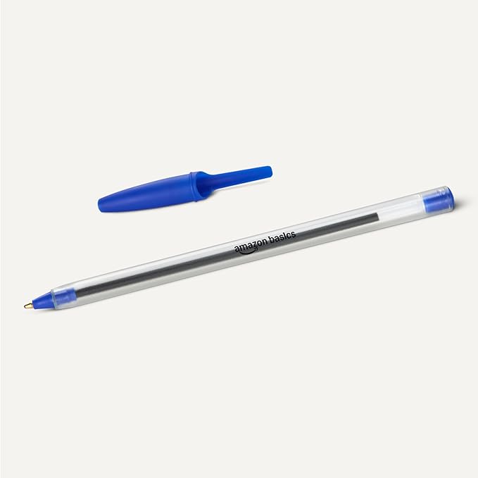 Amazon Basics Ballpoint Pens, 1.0mm, Blue, 144 Pack