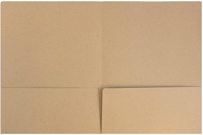 LUXPaper 9" x 12" Presentation Folders | Two Pocket | Grocery Bag Brown | 18pt. Cover | 10 Qty