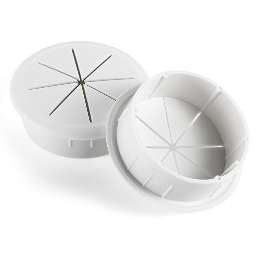 HYCC 5 Pack 2-3/8 Inch Flexible Desk Grommet,Organize Wires and Cables on Office Equipment, Computer Components, Entertainment Systems Effectively - Color: White