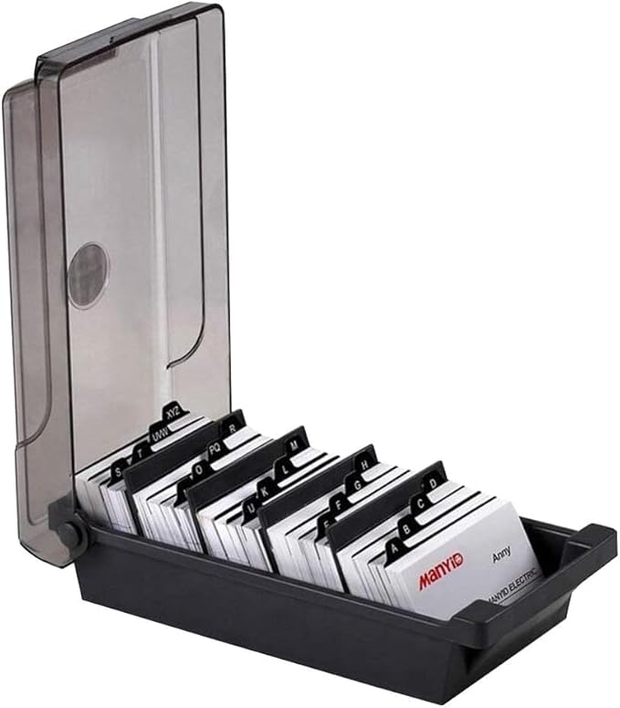 MyLifeUNIT Business Card Holder, 2.2" x 3.5" Index Card Organizer with Dividers and Index Tabs, Capacity: 500 Cards