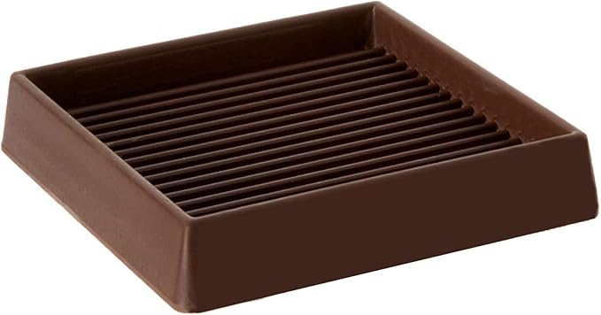 VOCOMO 5X5 Rubber Caster Cups, Non Slip Furniture Pads, Anti-Slip Gripper, Anti Skid Furniture Feet, Anti Slide Floor Protector for Bed Couch Stoppers - 8 Pack Brown