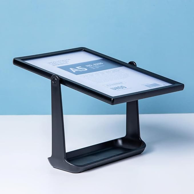 ECKEK ABS Plastic Sign Holder, Menu Displays T Shape Sign Stand, Rotating Display Stand for Ads, Menu, Photos, Business Card (White A4 210×297mm/8.27×11.69 inches)