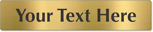 SmartSign Custom Brass Sign - 2" x 10", 40 mil REAL Bugle Brass Metal, Personalized Name Door Sign, Heavy-Duty Premium Engraved Door/Wall Mount Plaque for Business/Office, Gold and Black