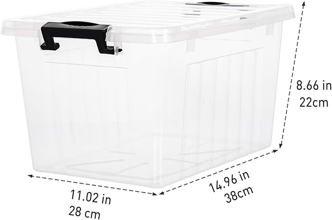 Citylife 22 QT Clear Plastic Storage Bins with Lids Stackable and Nestable Storage Boxes with Lids Large Plastic Storage Containers for Garage, Closet, Kitchen, 6 Packs