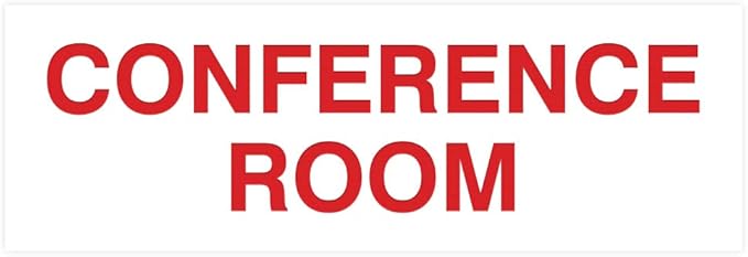 Signs ByLITA Basic Conference Room Sign (White/Red) - Medium