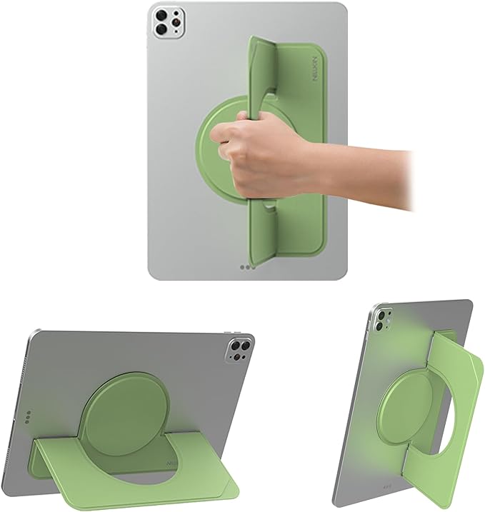 Nillkin Adhesive Tablet Stand, 0.14 inch Invisible Slim iPad Holder, Stepless Adjustable Stand, Built-in Back Magnets, Compatible with Tablets Up to 10.4-13.2 inch, Green