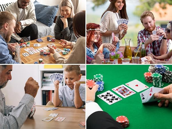 LotFancy Playing Cards, 2 Pack, Decks of Cards, Poker Size Standard Index, for Blackjack, Euchre, Canasta Card Game, Casino Grade Poker Cards, Blue and Red