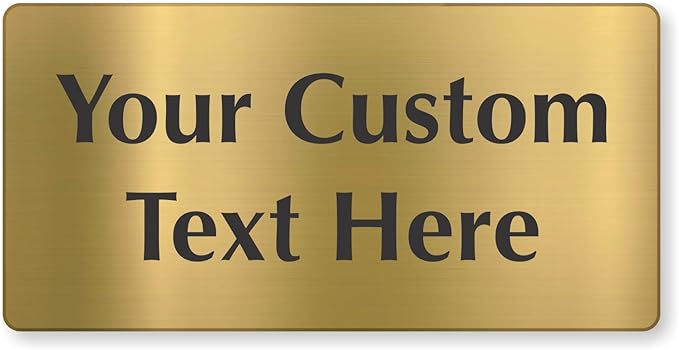 SmartSign Custom Brass Sign - 6" x 12", 40 mil REAL Bugle Brass Metal, Personalized Name Door Sign, Heavy-Duty Premium Engraved Door/Wall Mount Plaque for Business/Office, Gold and Black
