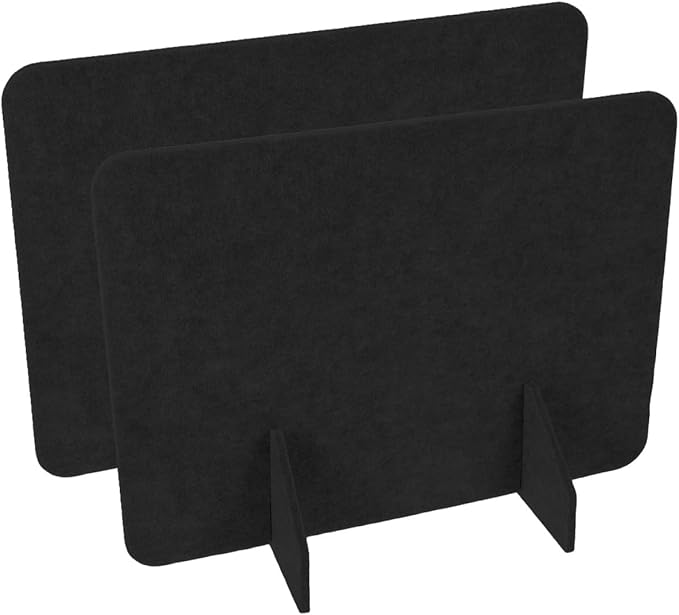 HOODANCOS 2pcs Felt Privacy Panel for Desktop Noise Reduction No Drill Installation Versatile Tabletop Separator for Office Classroom and Home Use