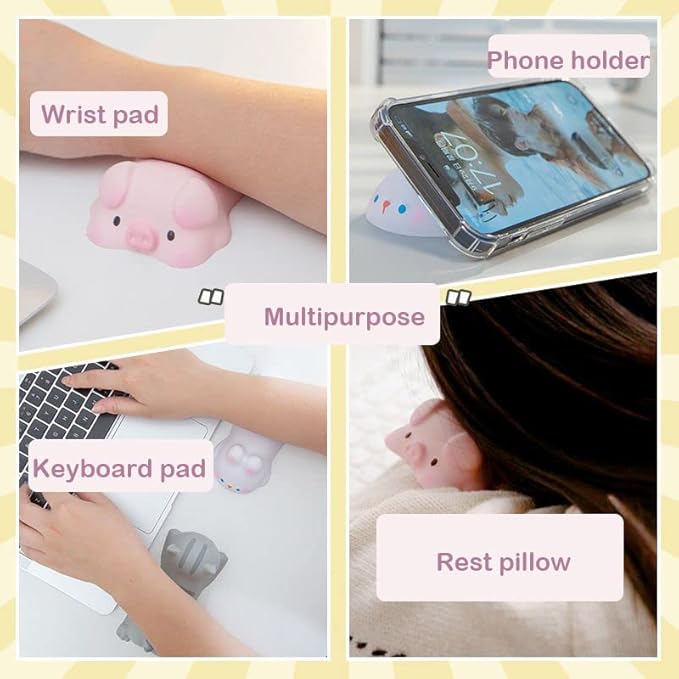 Cityhermit Cute Keyboard Wrist Rest Support for Mouse Computer Arm Rest for Desk Ergonomic Kawaii Corgi Office Supplies Slow Rising PU Mouse Pad (Yellow Shiba Inu)