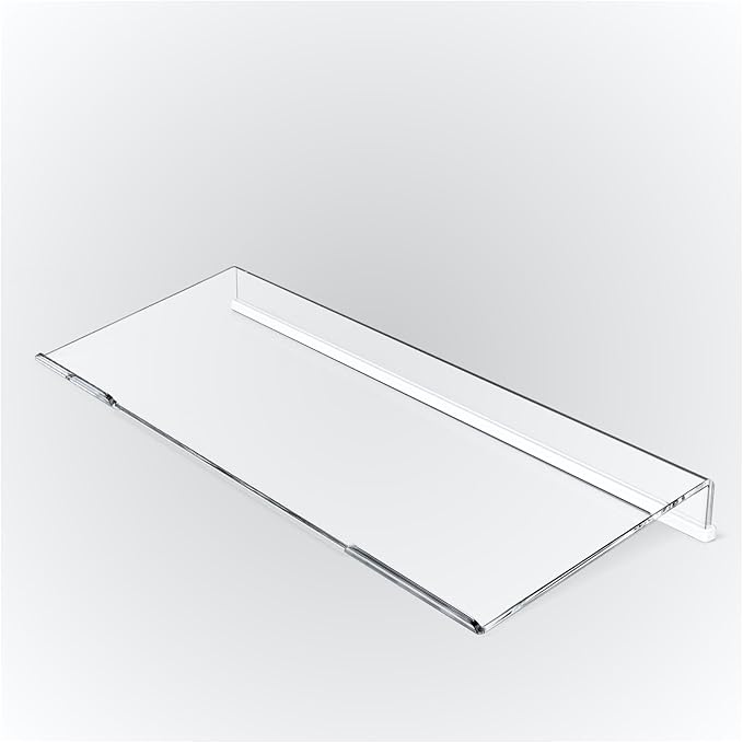 BEEGO Ergonomic Computer Keyboard Stand - Clear Acrylic Keyboard Riser Tilted Keyboard Holder Keyboard Tray with White Non-Slip Strip for Easy Typing at Home School Office Desk Accessories