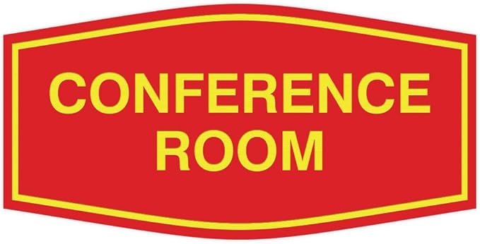 Fancy Conference Room Sign (Red/Yellow) - Small