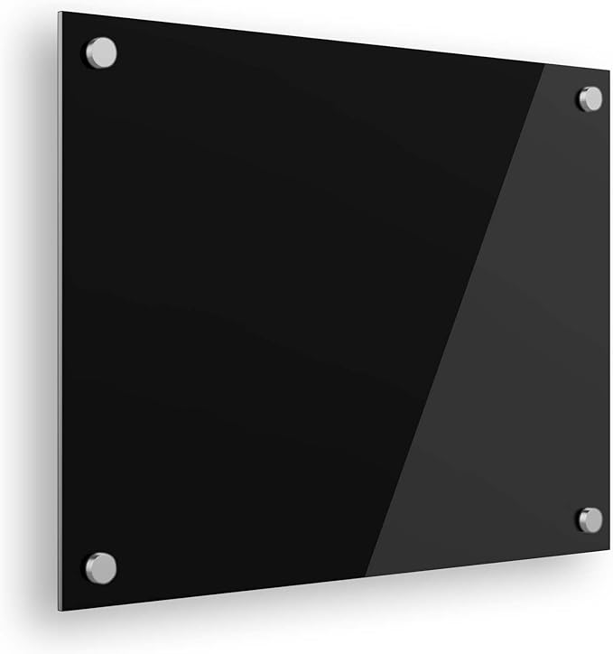Ships Next Day, Made in USA - Acrylic Dry Erase Board | Non-Magnetic Dry Erase Board | Hanging Frameless White Board | Acrylic for Office, School and Home Walls | for Kids & Adults (Black - 30x36)