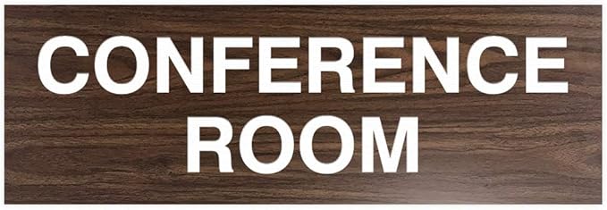 Signs ByLITA Basic Conference Room Sign (Walnut) - Medium