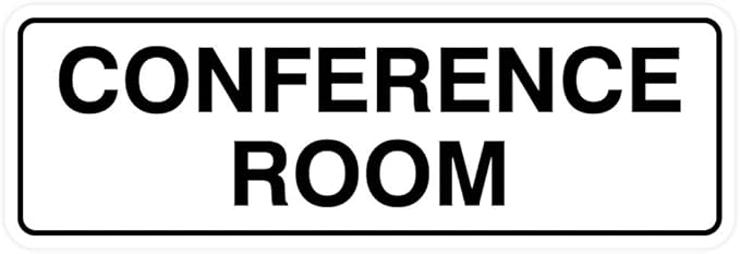 Standard Conference Room Sign - White - Small 2 Pack