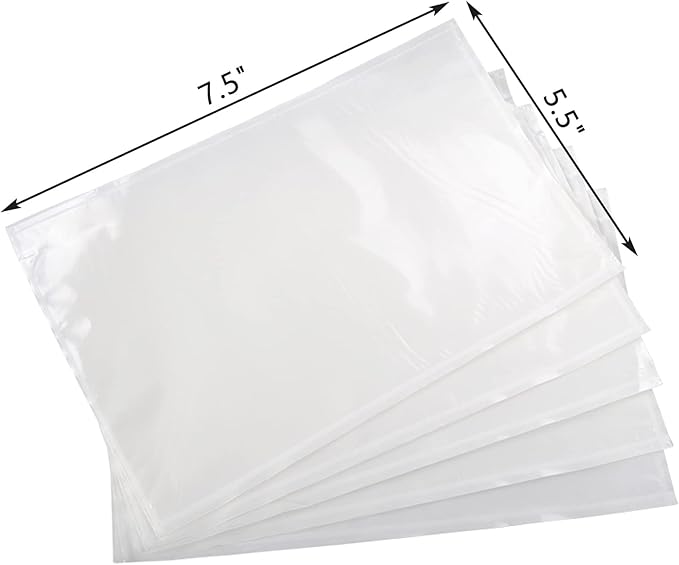 RyhamPaper Packing List Envelopes, Clear 7.5" x 5.5" Self Adhesive Shipping Labels Envelope Pouches (2000 Pack)
