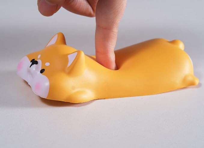 Cityhermit Cute Keyboard Wrist Rest Support for Mouse Computer Arm Rest for Desk Ergonomic Kawaii Corgi Office Supplies Slow Rising PU Mouse Pad (Yellow Shiba Inu)