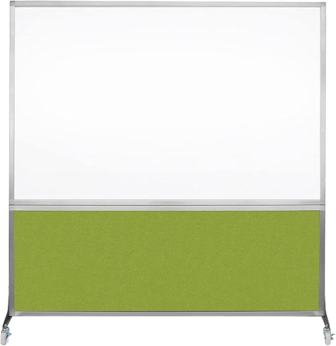 DivideWrite Mobile Whiteboard | Double Sided Dry Erase Board | Portable Office Cubicle Partition | Display for Classrooms, Conference Rooms, Meeting Areas and More | Black Fabric 5' Wide X 6' Tall