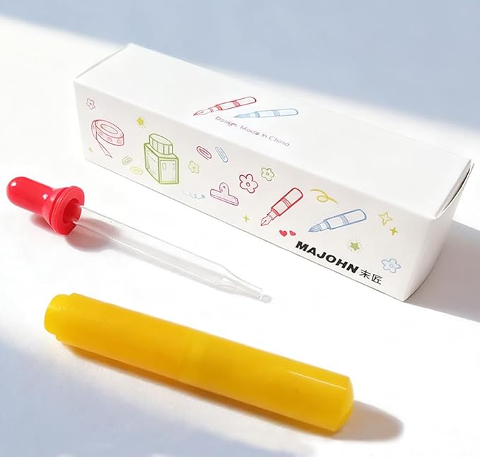czxwyst Majohn Wancai 2.0 Mini Pocket-Size Eyedropper Fountain Pen (EF Nib 0.38mm, Lemon Yellow)