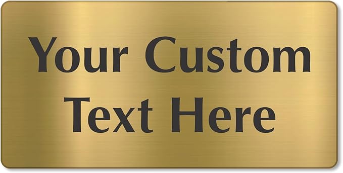 SmartSign Custom Brass Sign - 6" x 12", 40 mil REAL Bugle Brass Metal, Personalized Name Door Sign, Heavy-Duty Premium Engraved Door/Wall Mount Plaque for Business/Office, Gold and Black