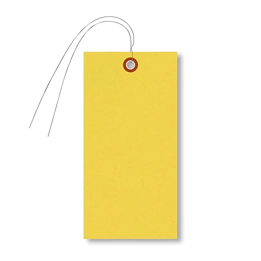 SmartSign Blank Tyvek Shipping Tags with Wire, Size #8 | 6 1/4" x 3 1/8", Pack of 1000, Yellow