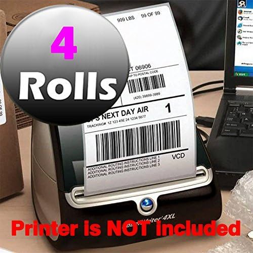 MFLABEL 4x6 Direct Thermal Shipping Labels - 6 Rolls, 220 Labels/Roll, Perforated Postage Paper with Alignment Hole, Compatible with 4XL LabelWriter 1744907 & 1755120, Rollo for USPS, UPS