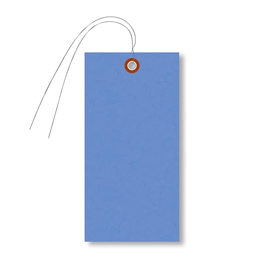 SmartSign (Pack of 1000) 6.25 x 3.125 inch “Blue” Blank Tyvek Shipping Tags with Wire, Size #8, 8 mil Thick Tyvek
