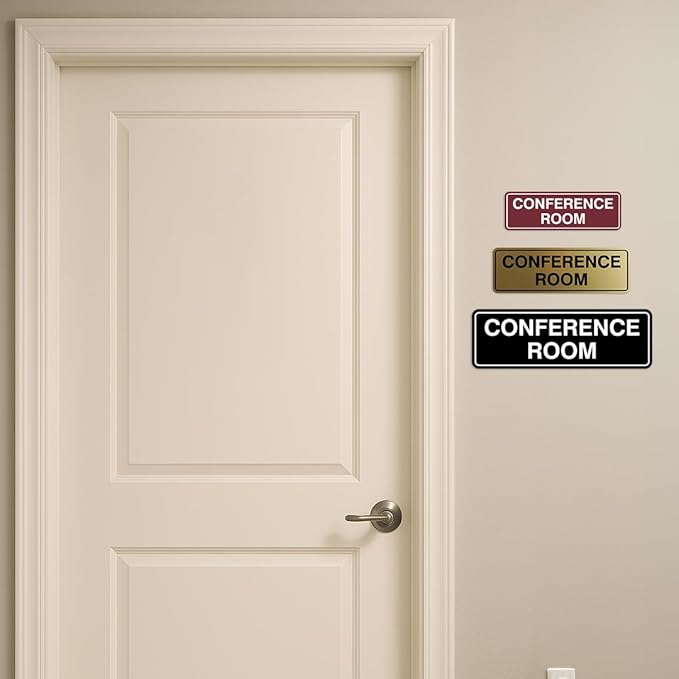 Standard Conference Room Sign - Silver - Large 1 Pack