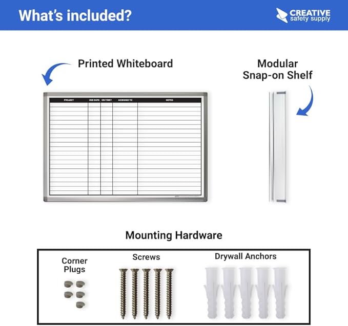 Project Planning Dry-Erase Whiteboard 36" x 24"