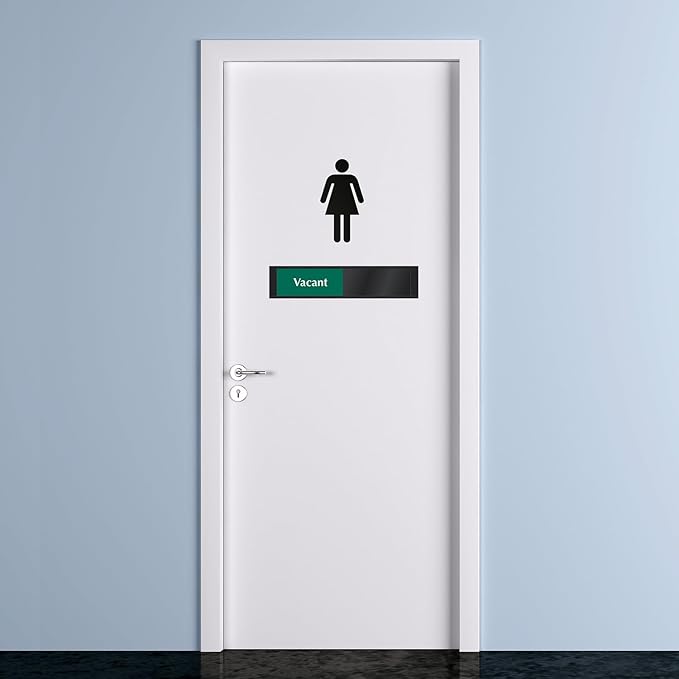 SmartSign Privacy Sign Please Knock And Enter/In Session Door Slider Sign for Office, Conference, Hotel, Hospital, Therapy, Training| 2.25" x 10" Plastic Black, Made in USA
