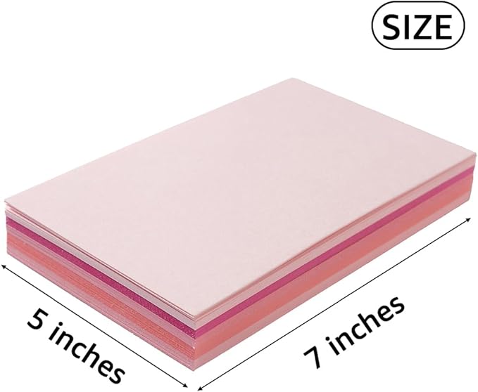 50 Sheets Colored Cardstock Paper 5 Colors, 250 GSM Heavy Card Stock for DIY Art Projects, Cards (Pink, 5x7)