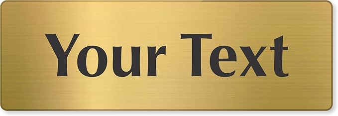 SmartSign Custom Brass Sign - 2" x 6", 40 mil REAL Bugle Brass Metal, Personalized Name Door Sign, Heavy-Duty Premium Engraved Door/Wall Mount Plaque for Business/Office, Gold and Black