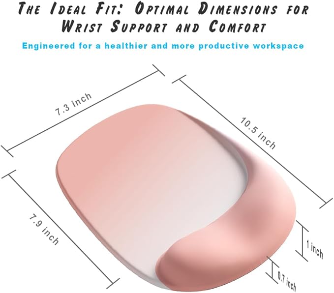 ErgoEase Ergonomic Mouse Pad with Gel Wrist Support - Premium Lycra Fabric, Non-Slip, Ideal for Laptop & Desktop, Office & Gaming，Desk Accessories (05Sage Green)