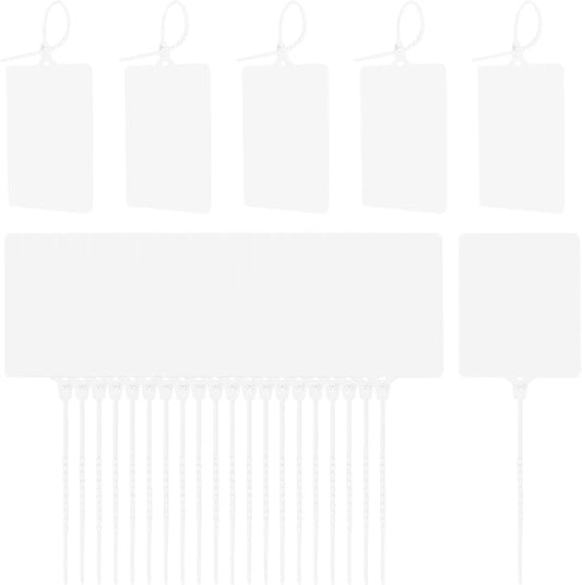 MECCANIXITY Plastic Seals Shipping Tags, for Basket Labels Cable Labels Tags Product Identification Tags, Logistics Marking, Outdoor Tagging, 3.1x3.9 Inch White 50Packs