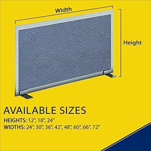 OBEX Acoustical Free Standing Privacy Screen, Cubicle Accessories Desk Privacy Panel, Desk Dividers for Office, Office Furniture Partitions Portable Sound Proof Dividers, 12" x 48", Twilight