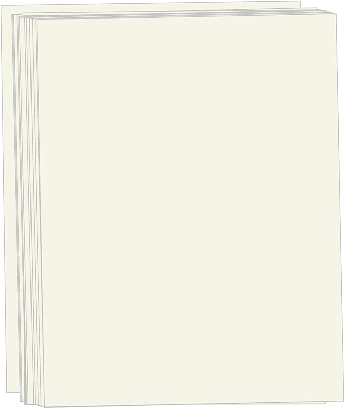 50 Sheets Cream Cardstock 8.5 x 11, Creebe 65lb Off White Card Stock Ivory Printer Paper for Cards Making, Office Printing, Wedding