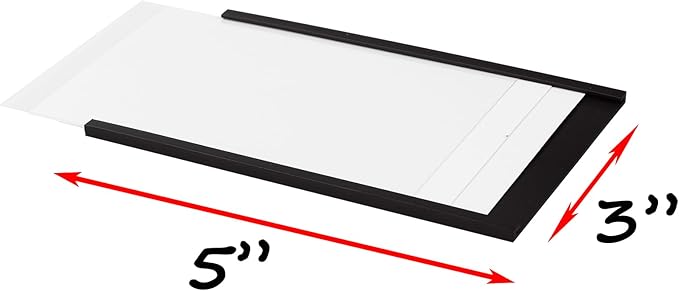 Realth C Channel Magnetic Label Holders 50 Pack 3'' x 5'' with Paper Inserts and Clear Plastic Protectors, Magnetic Data Card Holders File Cabinet Labels for Metal Racks and Shelves